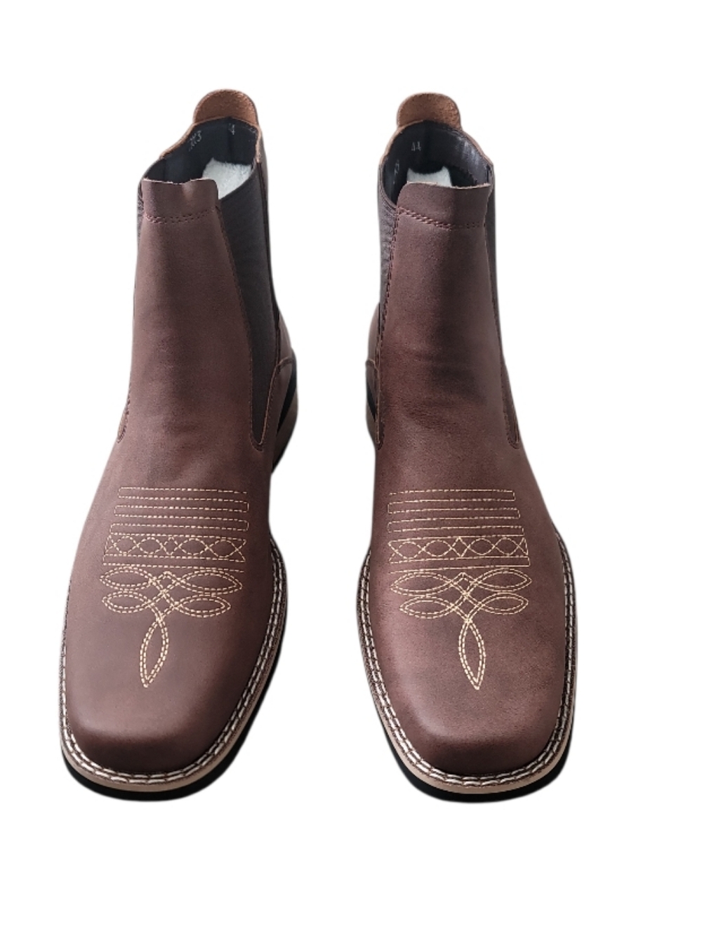 Mepaoua Men's Brown Chelsea Western Ankle Boots Size 10 (Eur44)